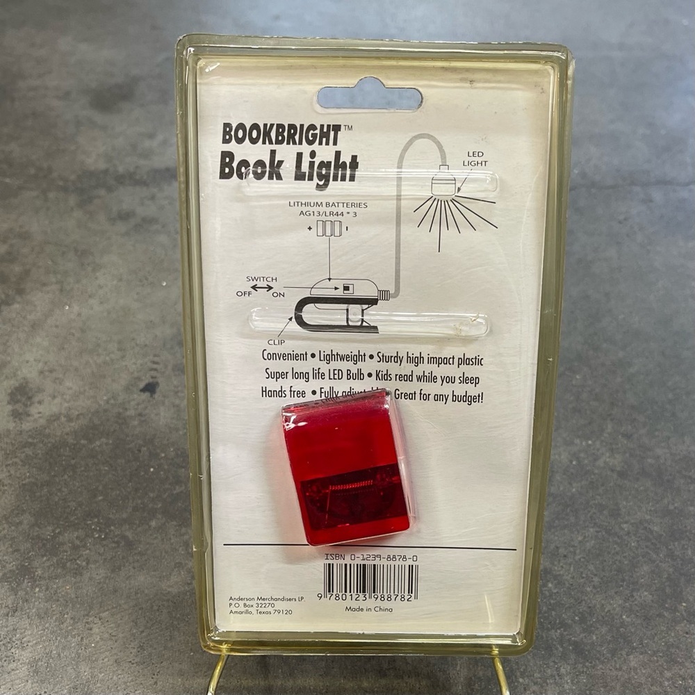 Vintage BookBright Clip On Book Light Red NOS Sealed Rare - Picture 4 of 6